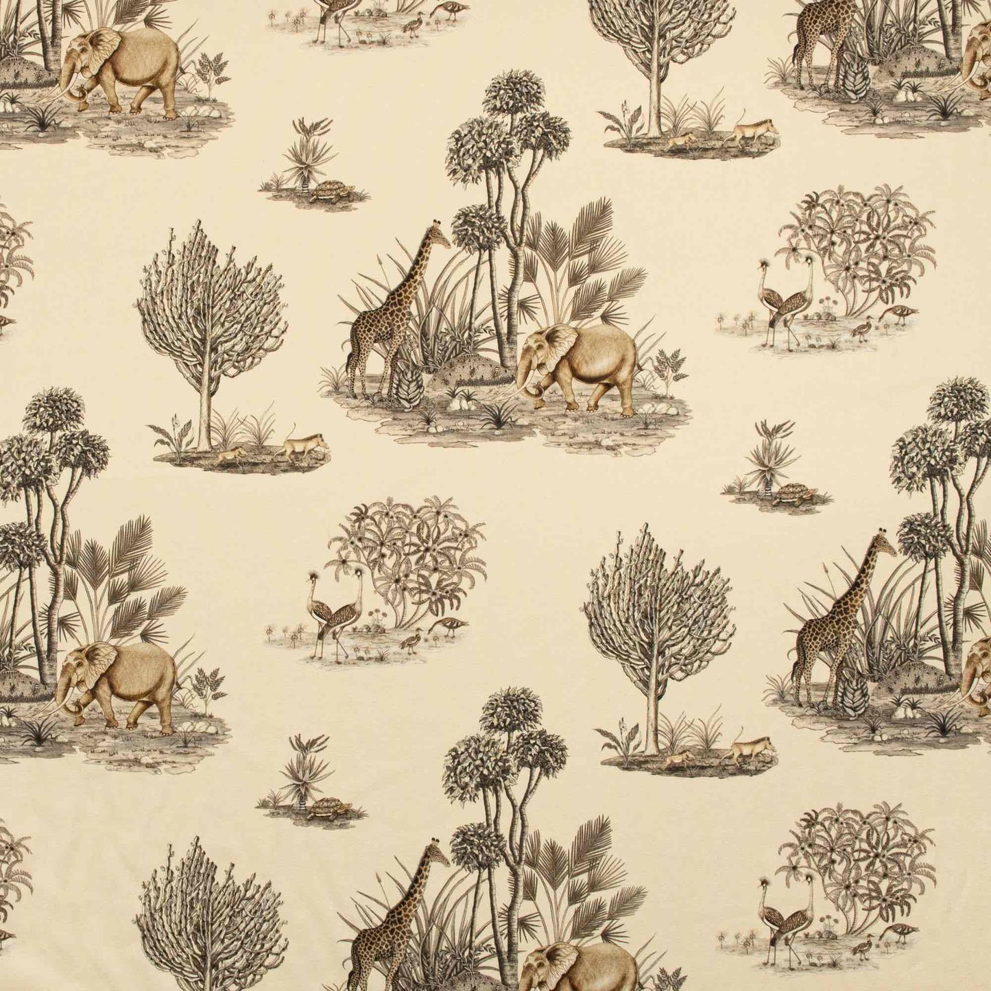 Thanda Toile Stone Linen Fabric