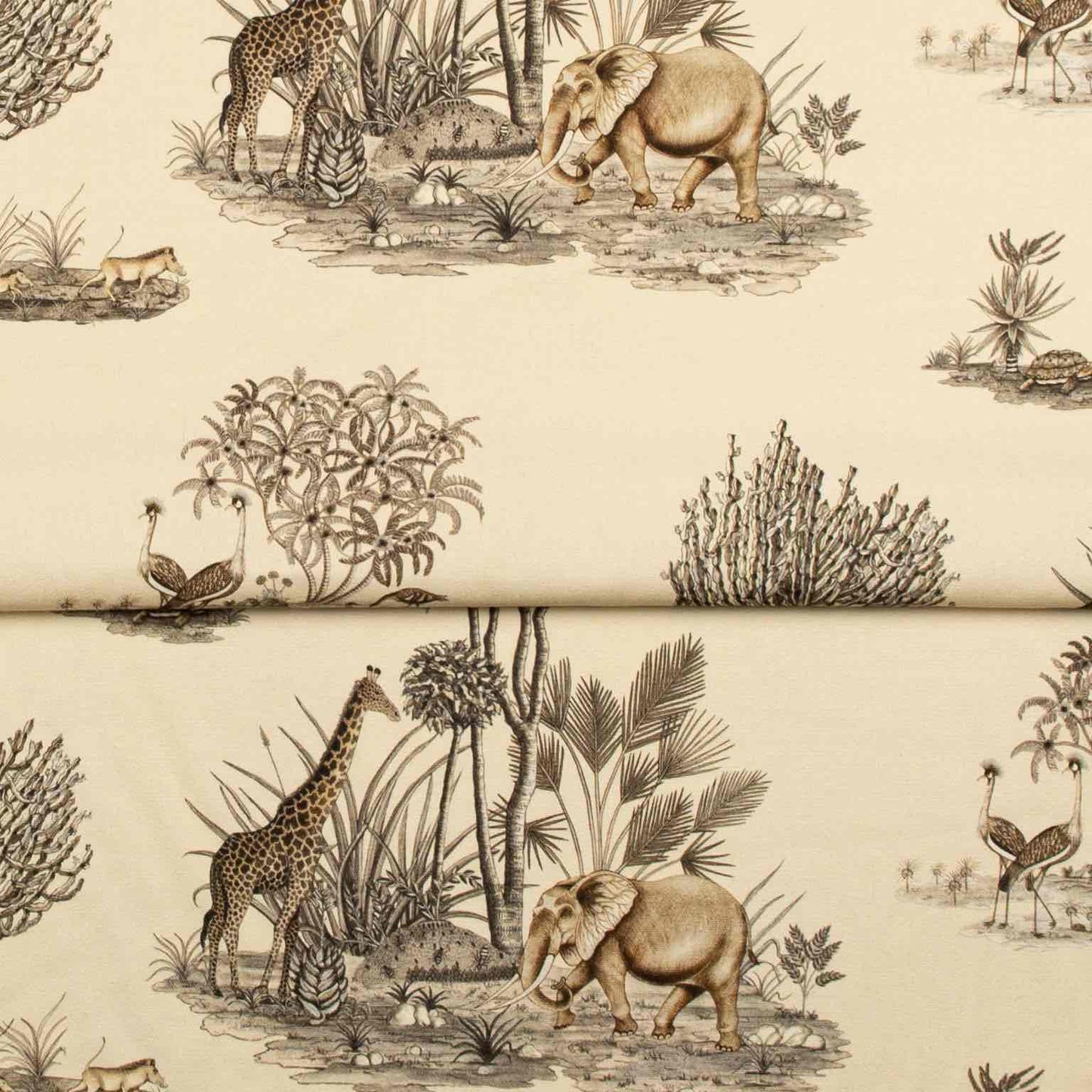 Thanda Toile Stone Linen Fabric