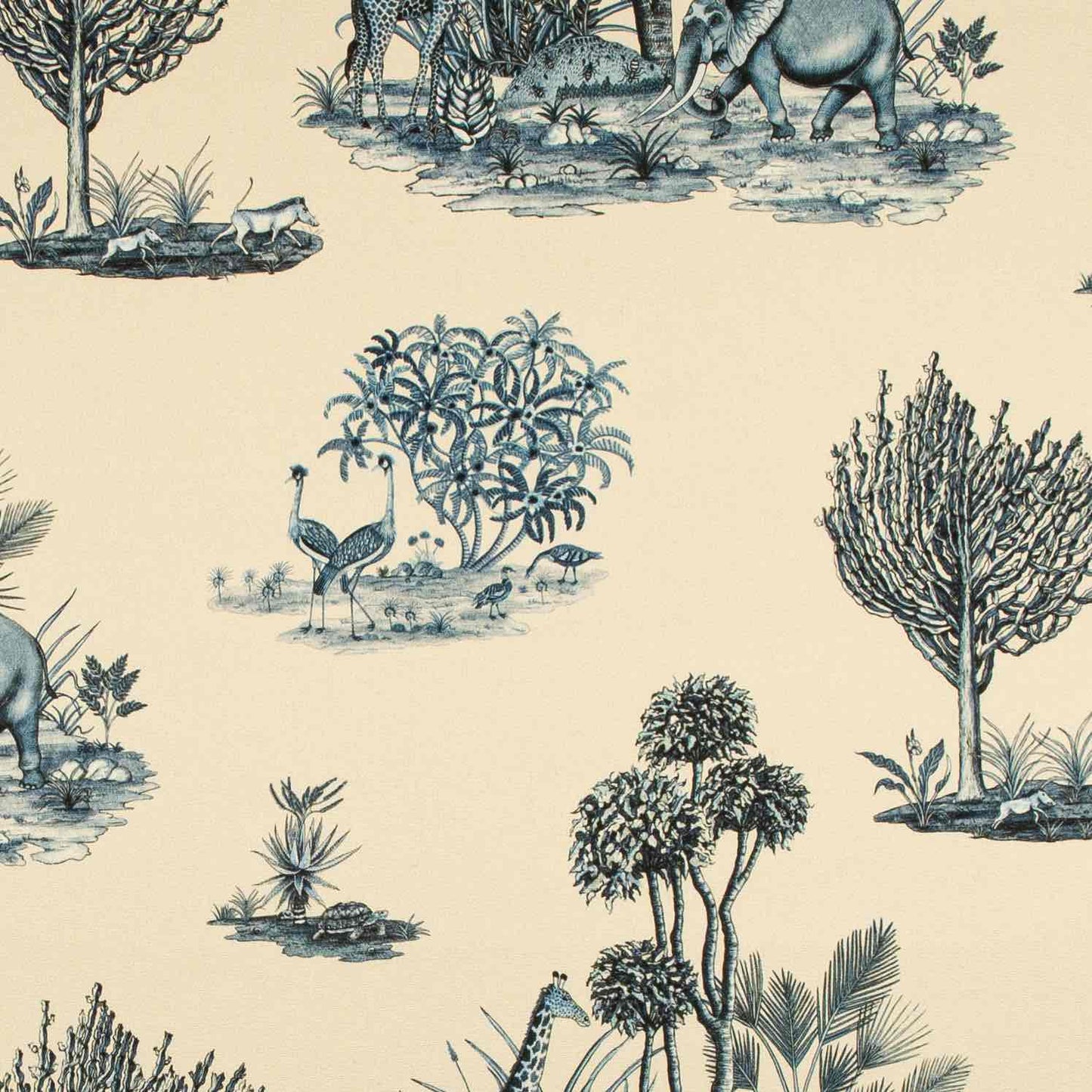 Thanda Toile Tanzanite Linen Fabric