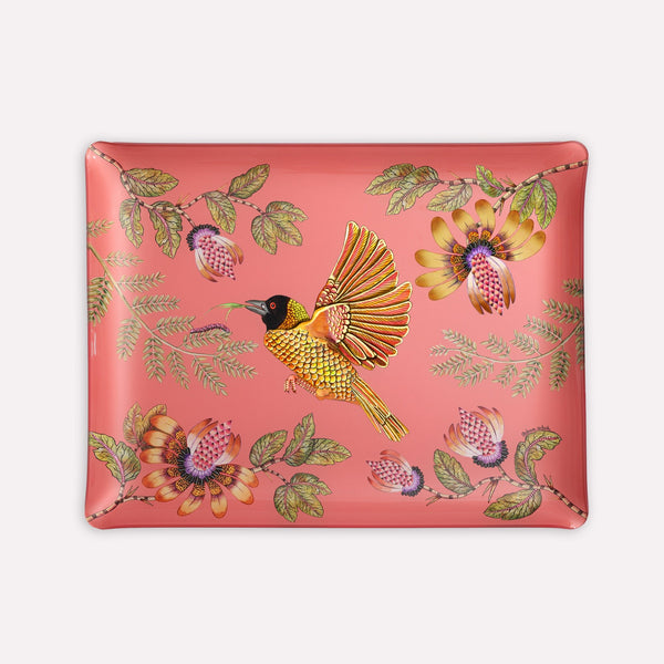 Weaver Garden Small Tray in Coral