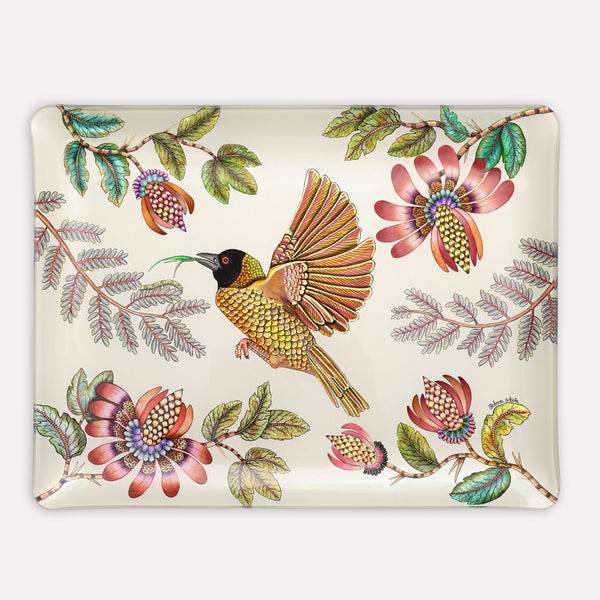 Weaver Garden Large Tray in Stone