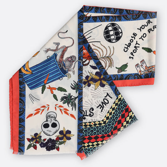 Wonderboy Wisdom Long Scarf Chalk