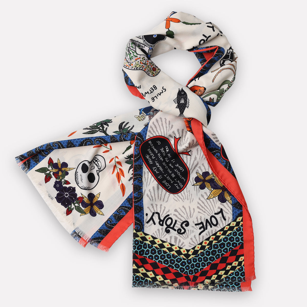 Wonderboy Wisdom Long Scarf Chalk