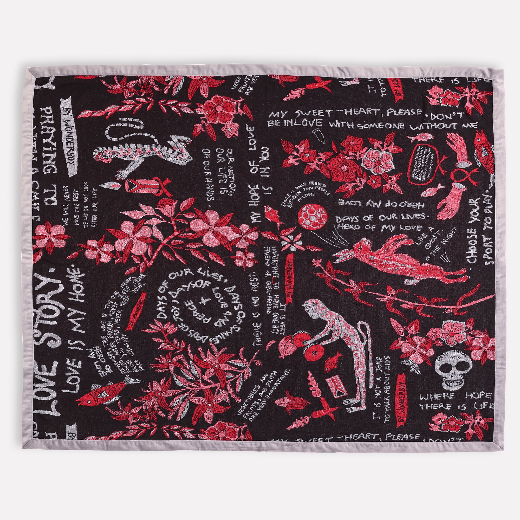 Wonderboy Wisdom Woven Blanket in Royal Red: Luxury African Decor