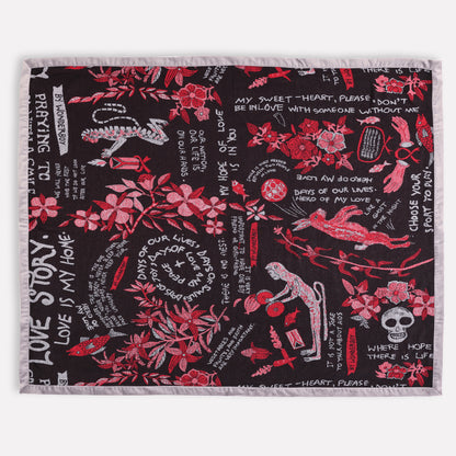 Wonderboy Wisdom Woven Blanket in Royal Red