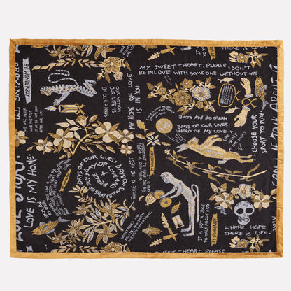 Wonderboy Wisdom Woven Blanket in Gold