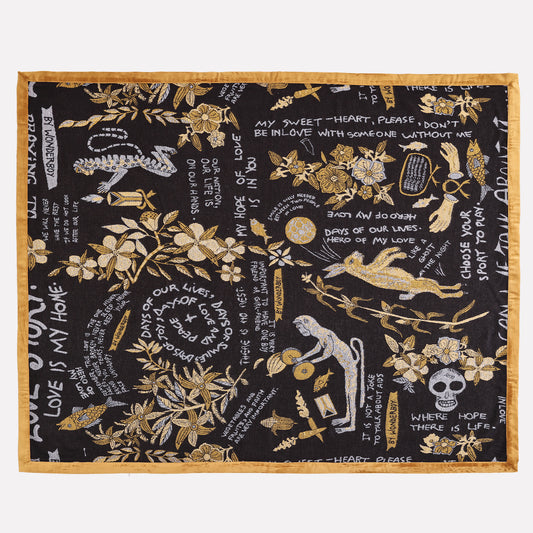 Wonderboy Wisdom Woven Blanket in Gold