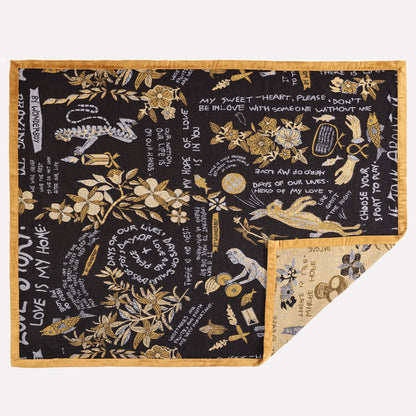 Wonderboy Wisdom Woven Blanket in Gold