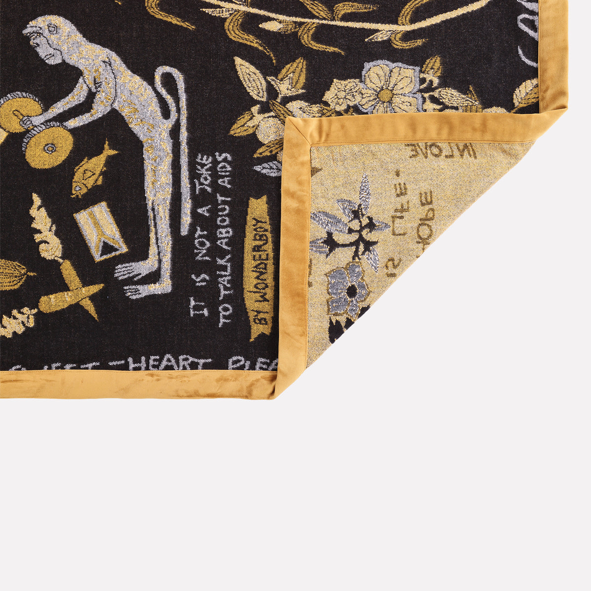 Wonderboy Wisdom Woven Blanket in Gold