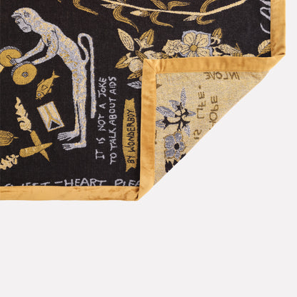 Wonderboy Wisdom Woven Blanket in Gold