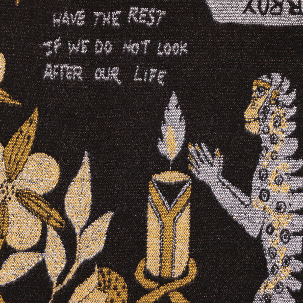 Wonderboy Wisdom Woven Blanket in Gold