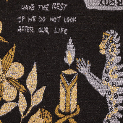 Wonderboy Wisdom Woven Blanket in Gold