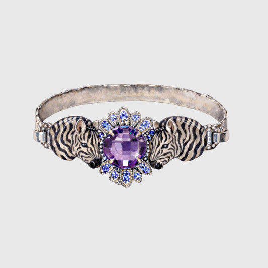 Zebra Amethyst and Tanzanite Bangle