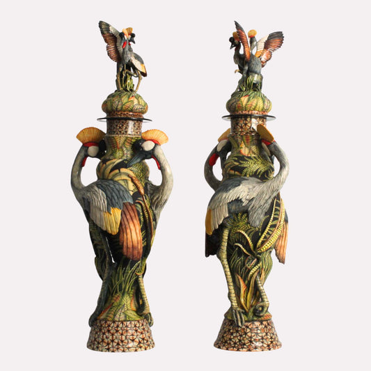 Crowned Crane Urns
