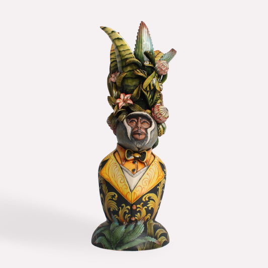 Crowned Monkey Vase Sculpture