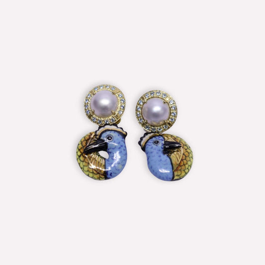 Azure Hoopoe Earrings