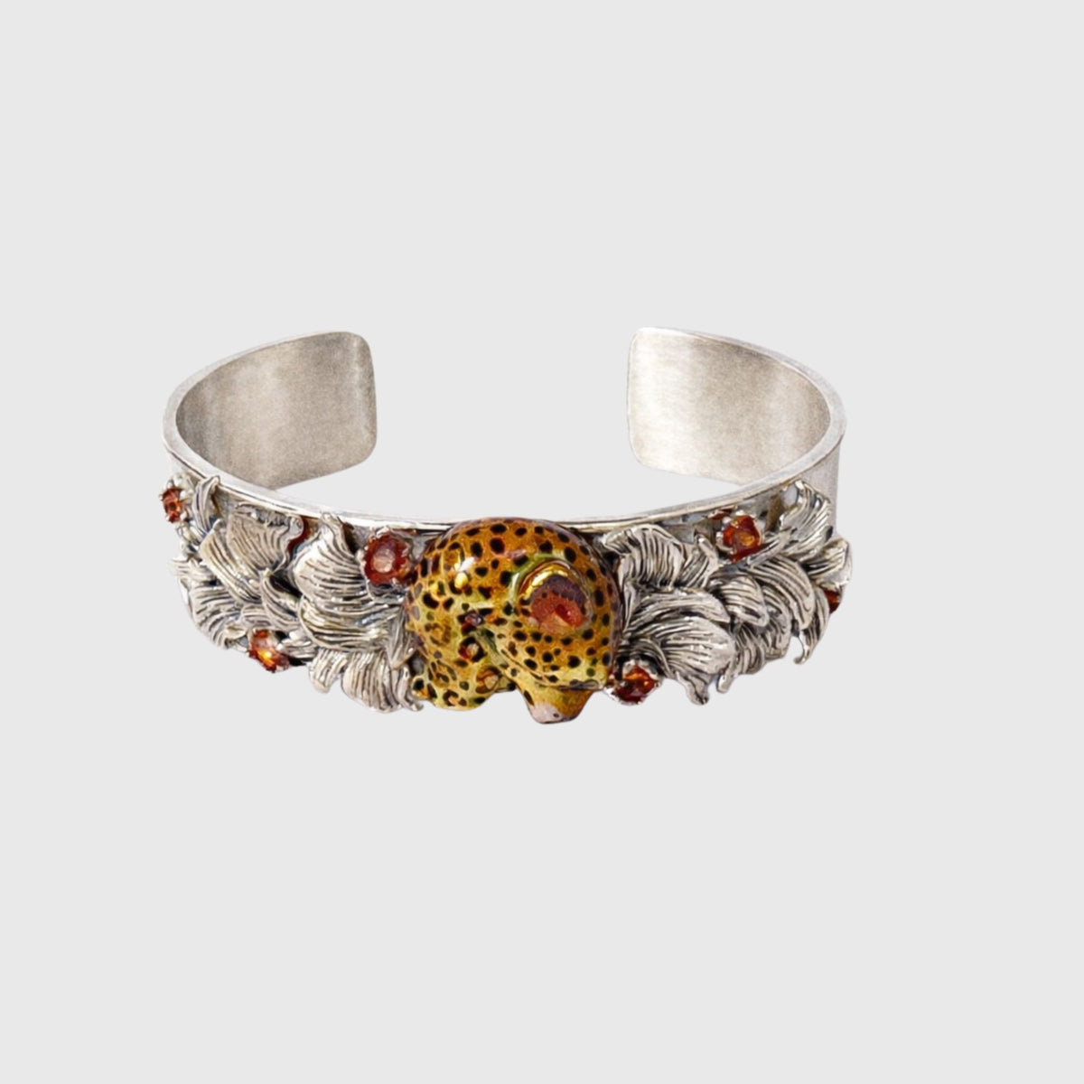 Leopard Leaf and Sapphire Bangle