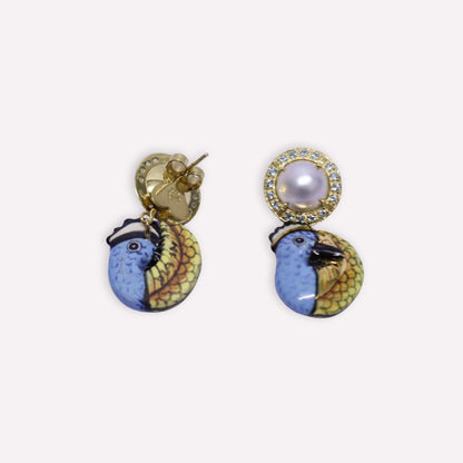 Azure Hoopoe Earrings