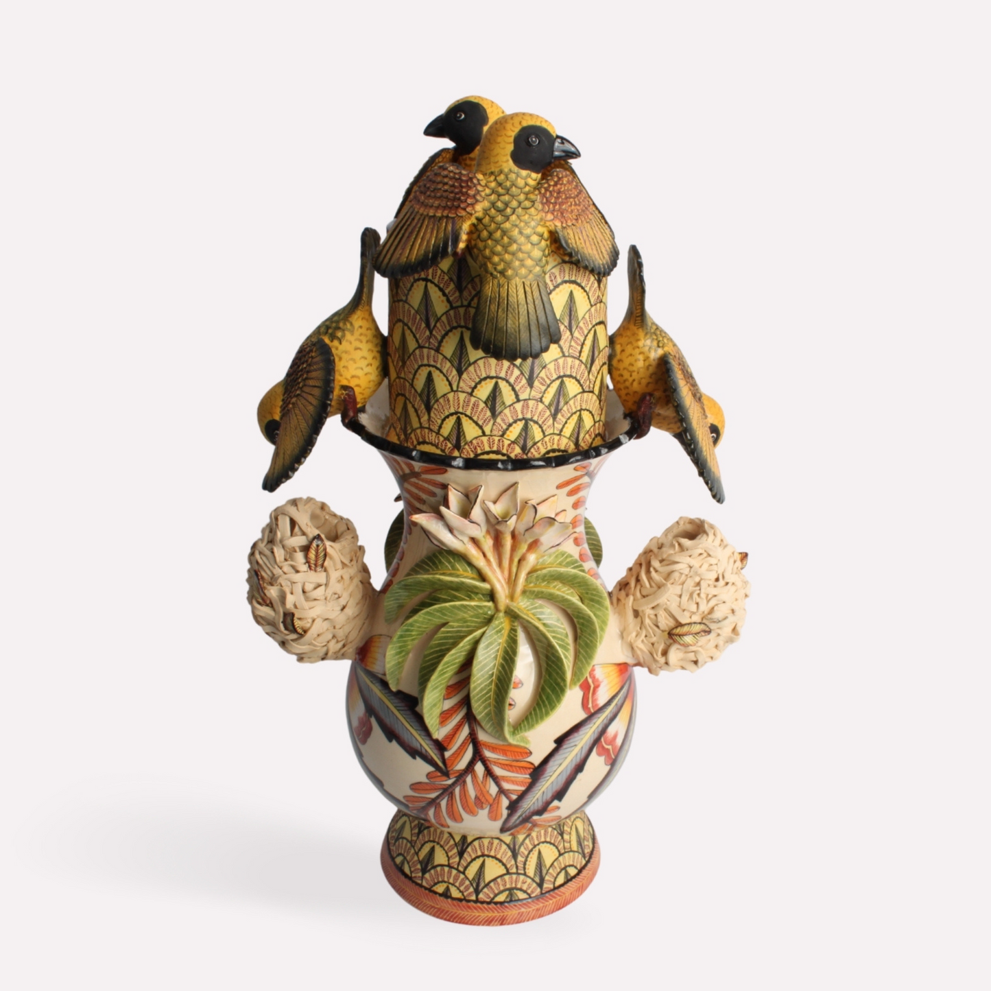 Masked Weaver Vase