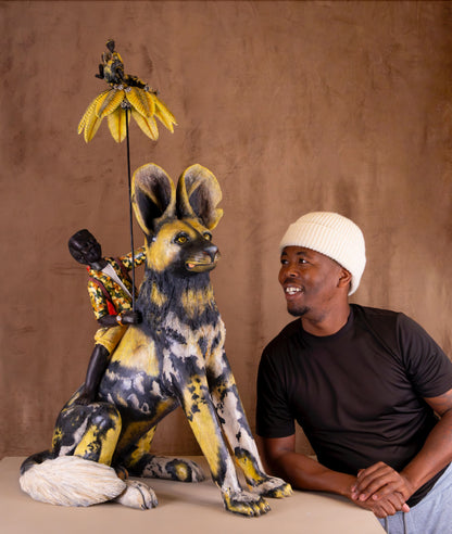 Wild Dog With Boy Rider