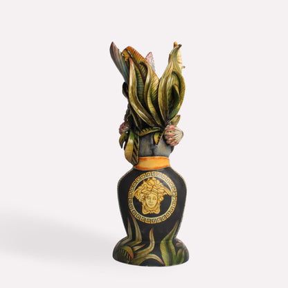 Crowned Monkey Vase Sculpture