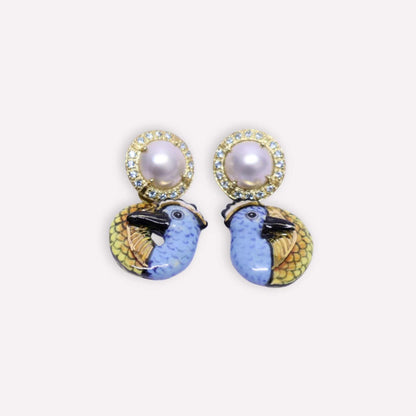 Azure Hoopoe Earrings