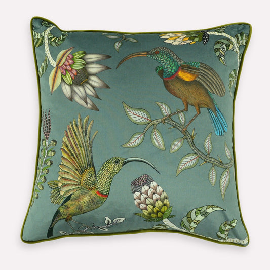 Protea Garden Ash Velvet Cushion Cover