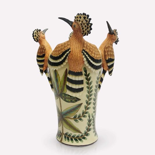 African Hoopoe Vase