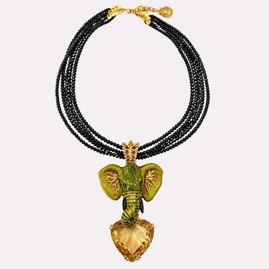 Elephant Citrine Necklace
