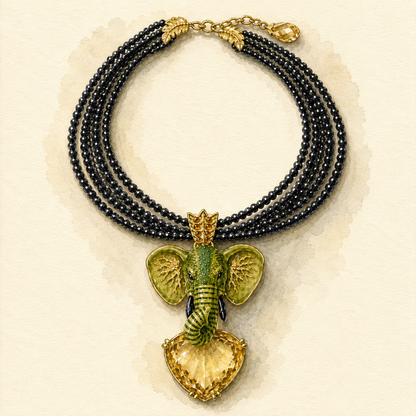 Elephant Citrine Necklace