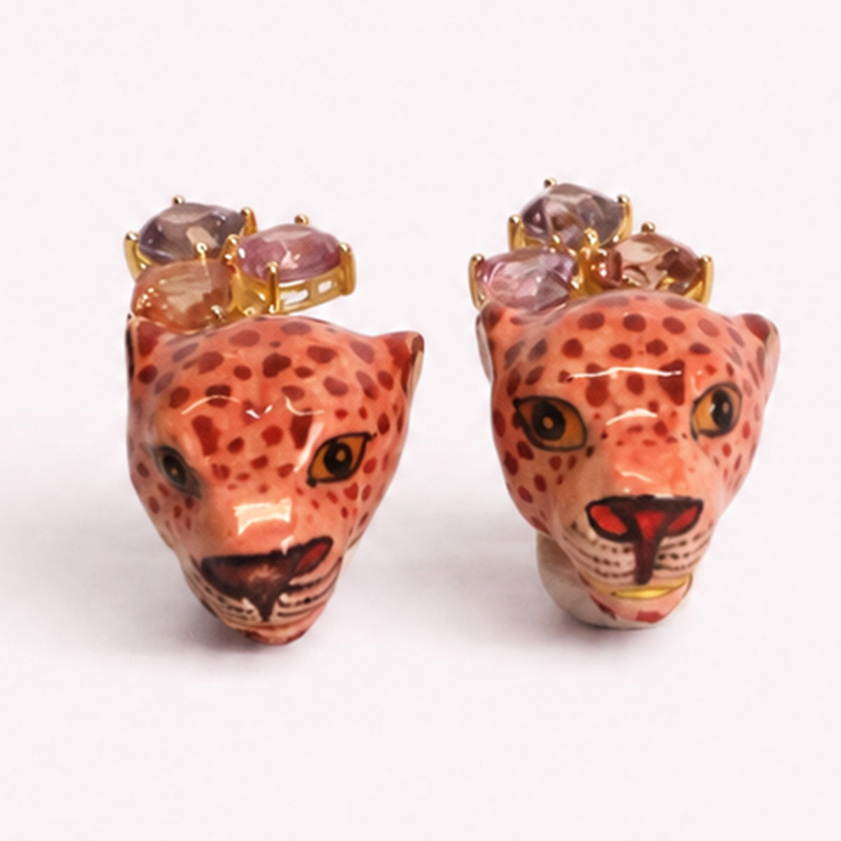 Leopard And Spinel Earrings