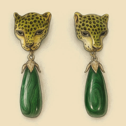 Leopard Malachite Earrings