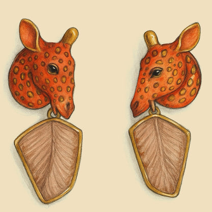 Peach Giraffe Earrings