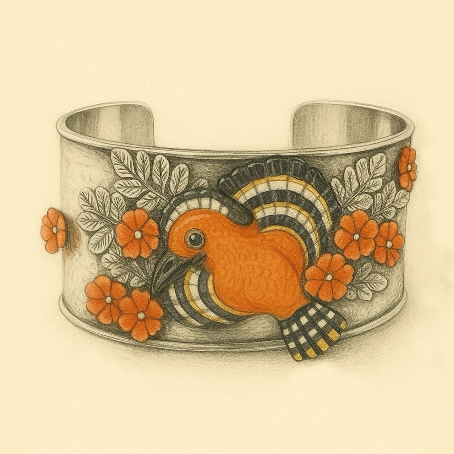 Hoopoe Hop Tourmaline Cuff