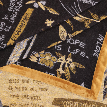 Wonderboy Wisdom Woven Blanket in Gold