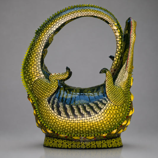 Crocodile Orb Sculpture