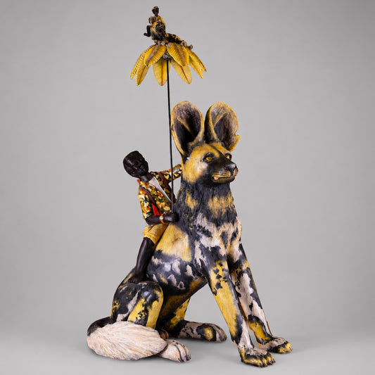 Wild Dog With Boy Rider