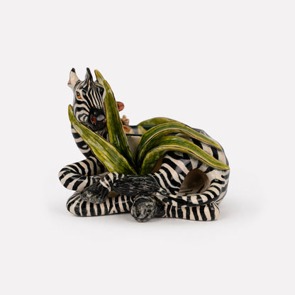 Zebra and Leopard Sculptural Bowl