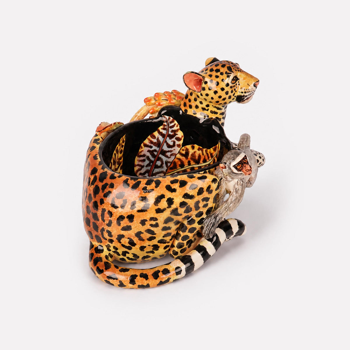 Leopard & Monkey Sculptural Bowl