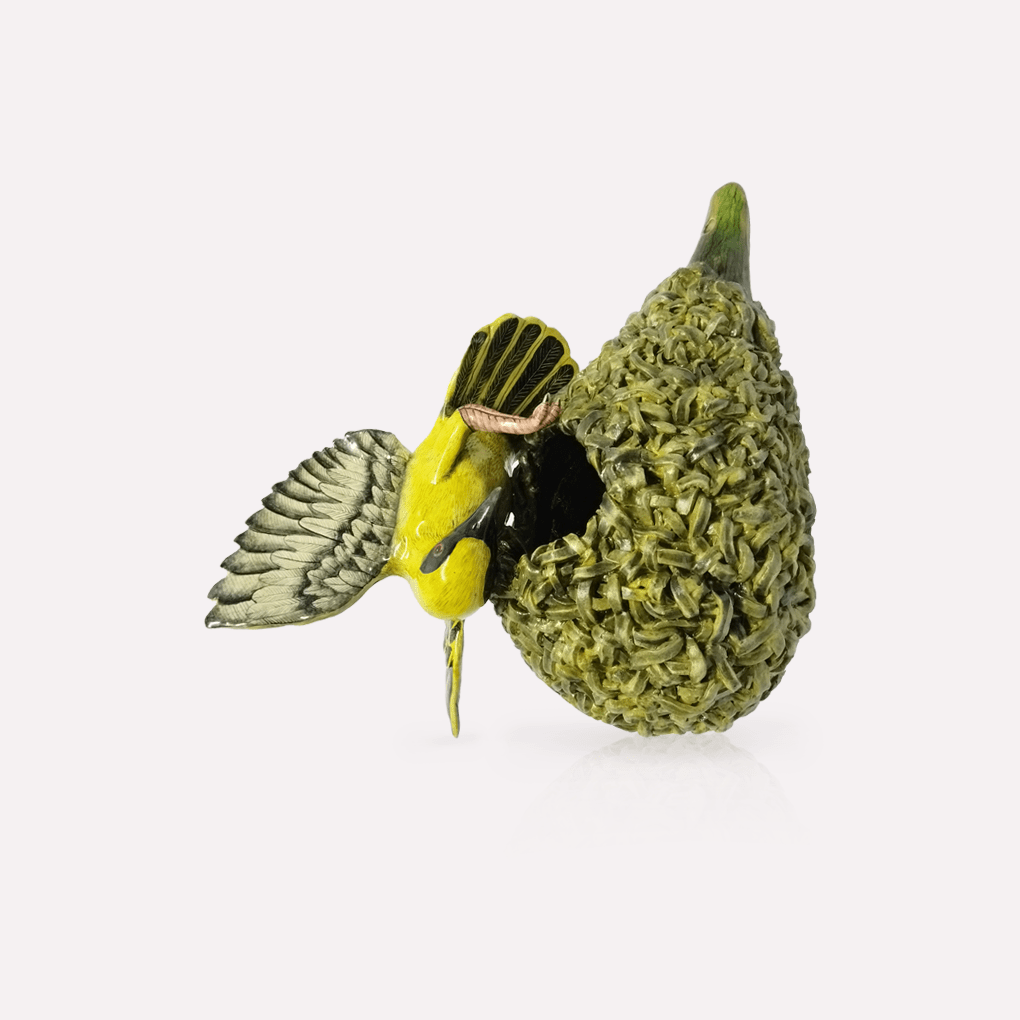 Masked Weaver & Nest Sculpture