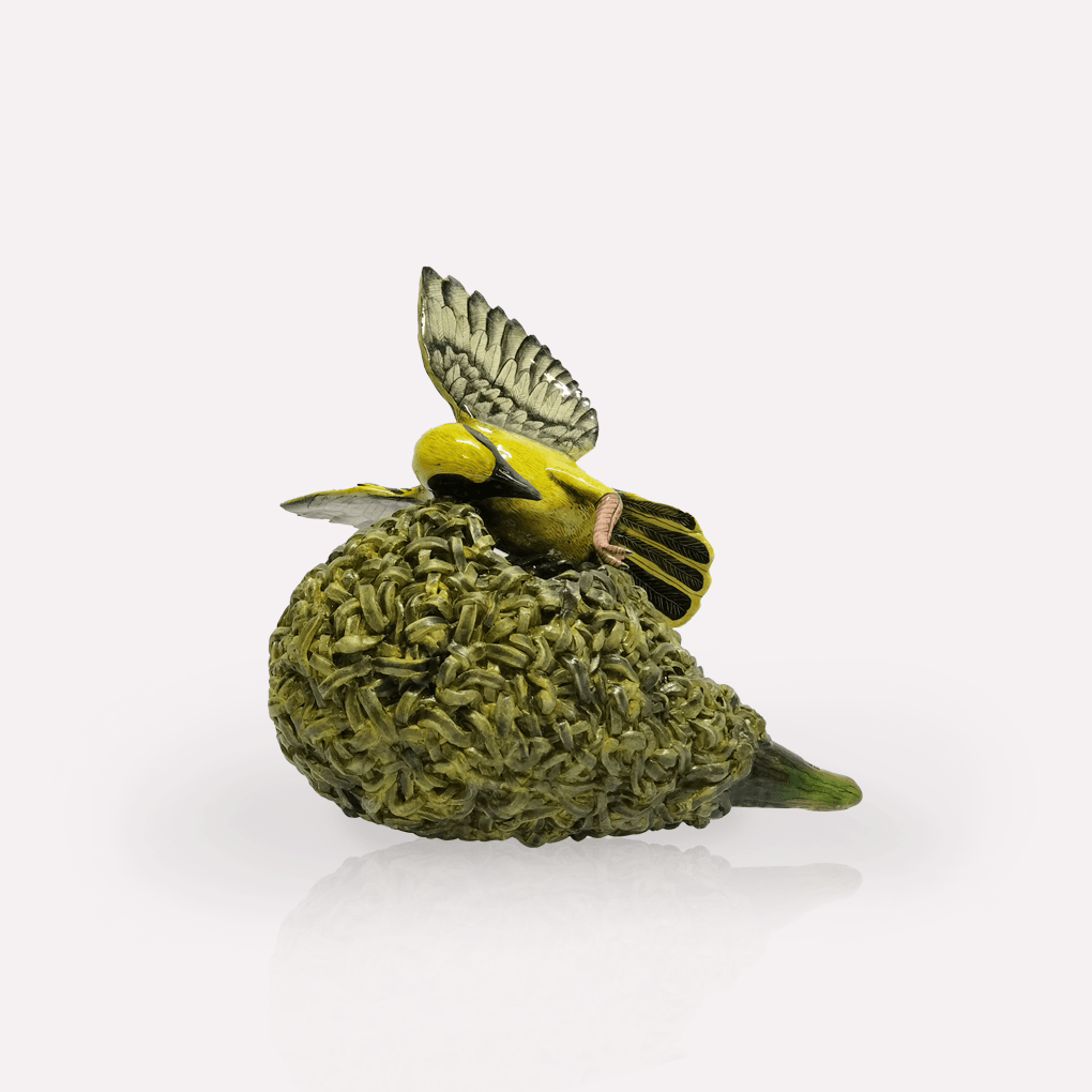 Masked Weaver & Nest Sculpture