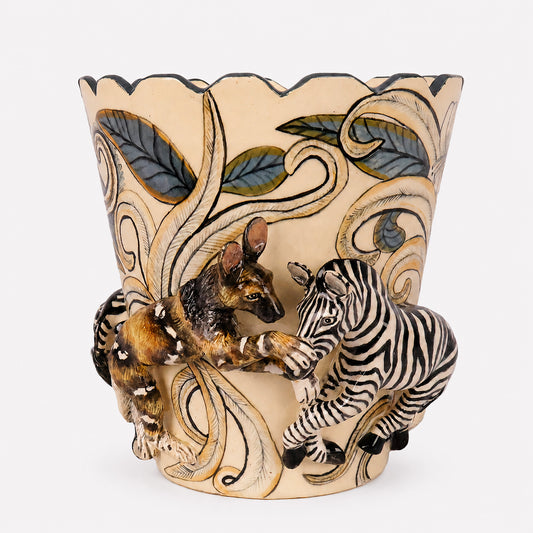 Zebra and Wild Dog Orchid Planter