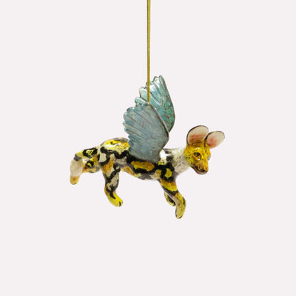 Flying Wild Dog Ornament