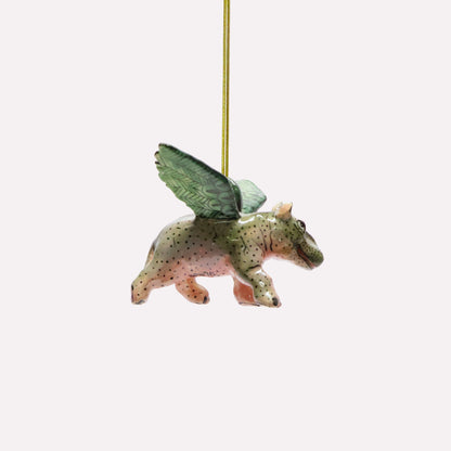 Flying Hippo Ornament