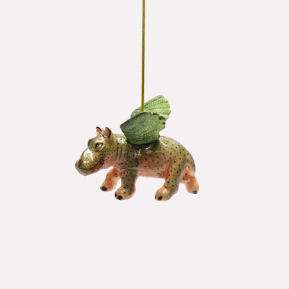 Flying Hippo Ornament