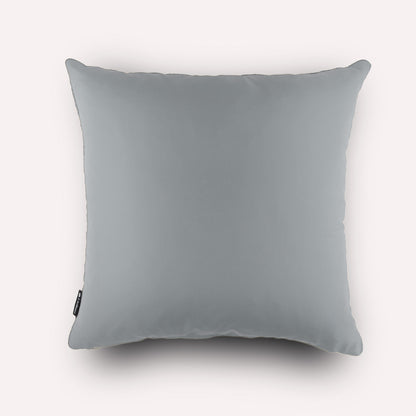 Back view of the Thanda Pangolin in Ash Silk Cushion Cover, featuring plain ash grey silk with refined piping detail.