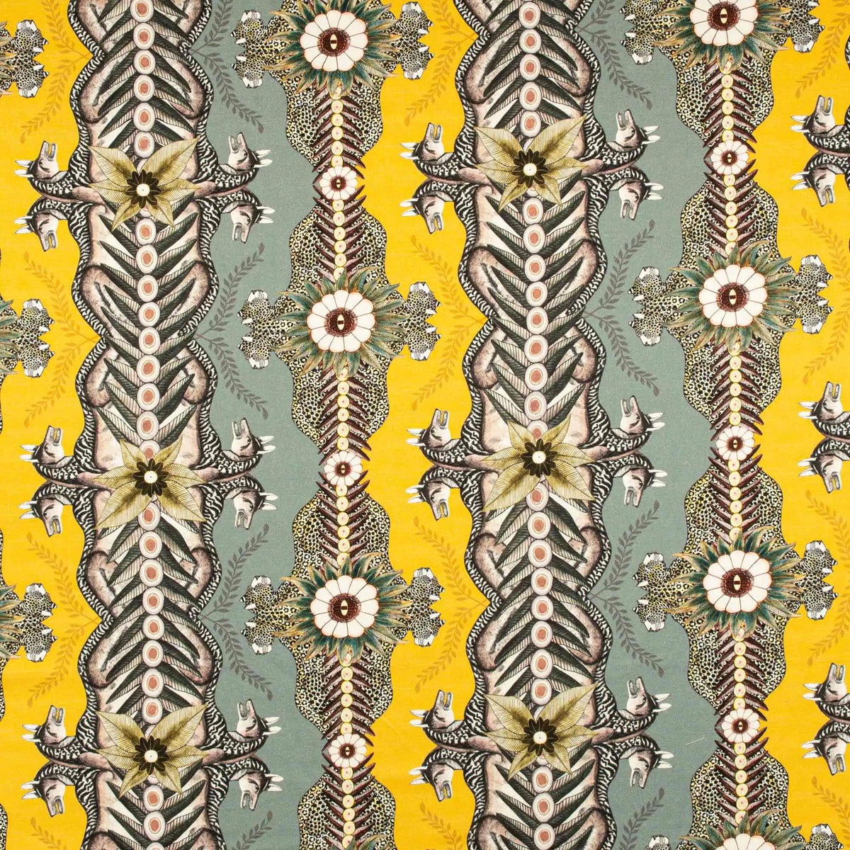 Bush Bandits Butter Dust Fabric Ardmore Design