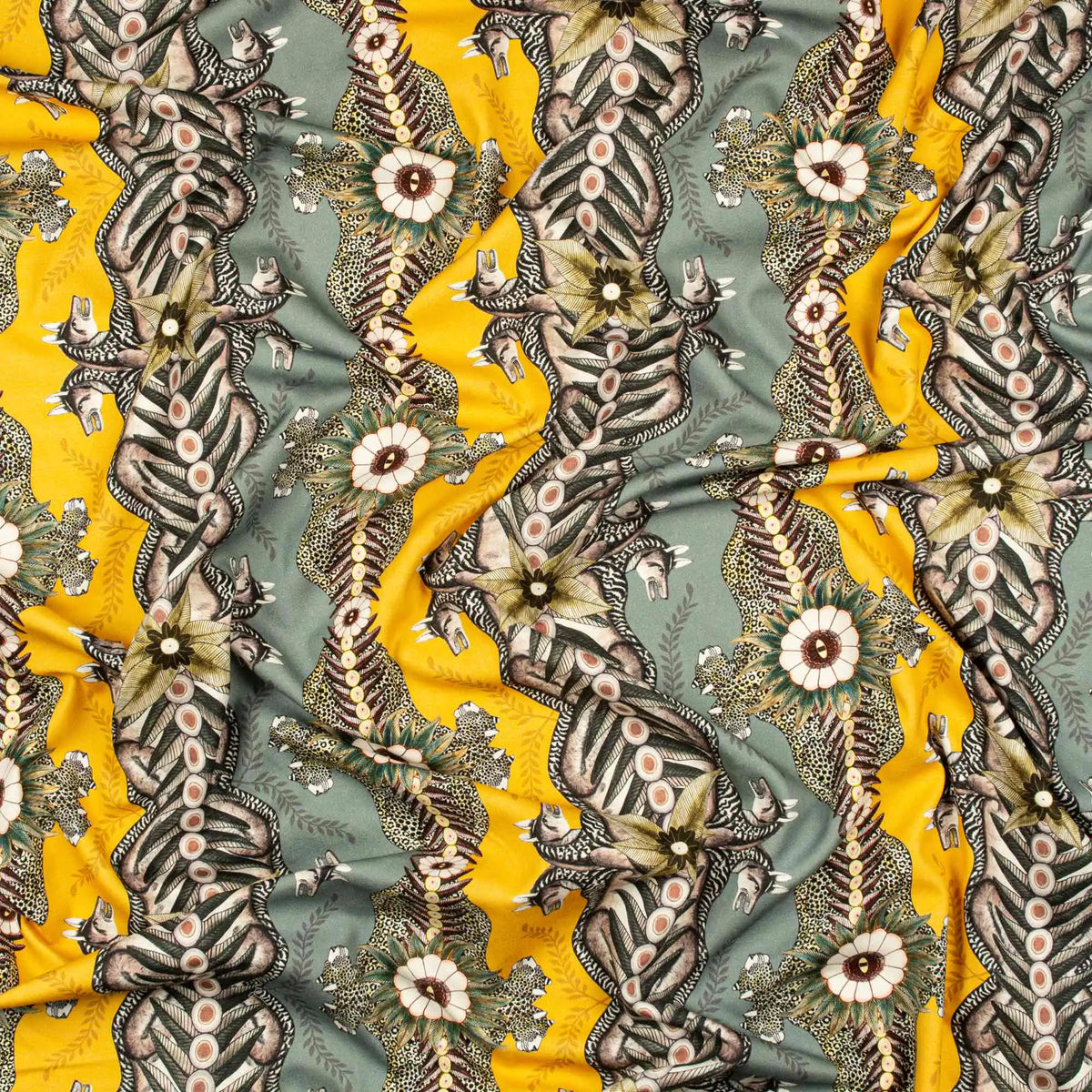 Bush Bandits Butter Dust Fabric Ardmore Design