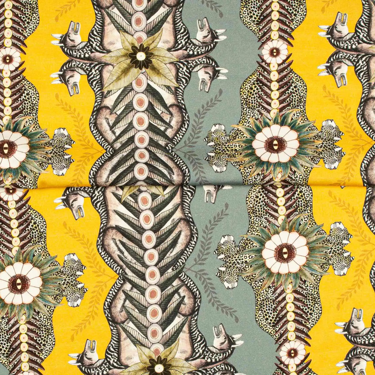 Bush Bandits Butter Dust Fabric Ardmore Design