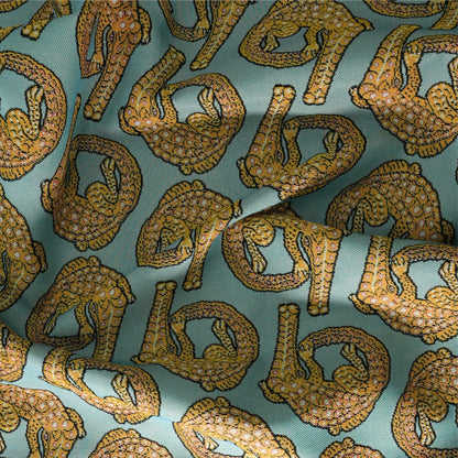 Croco Persimmon Jacquard Fabric